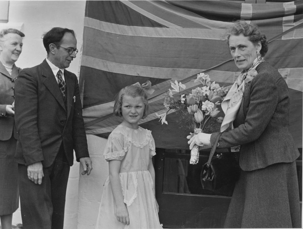 Lady Violet Benson at the opening of the Benson Hall, May 1955