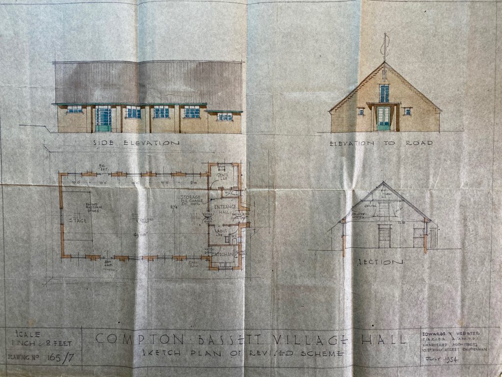Architects plans for new village hall July 1954
