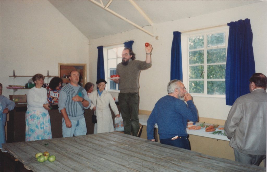 Village Hall interior before kitchen extension 1980s