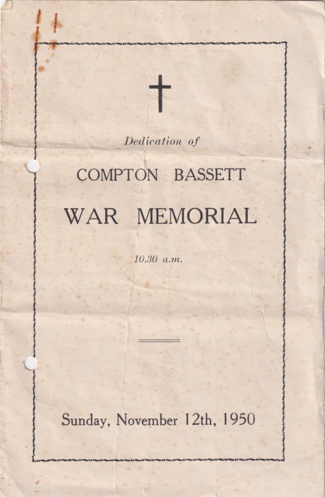 War Memorial Dedication 1950