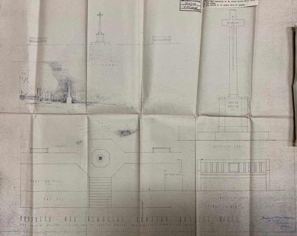 War Memorial architect elevations drawing 1949