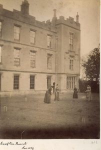 November 1889. The house in its heyday. Croquet on the east lawn.