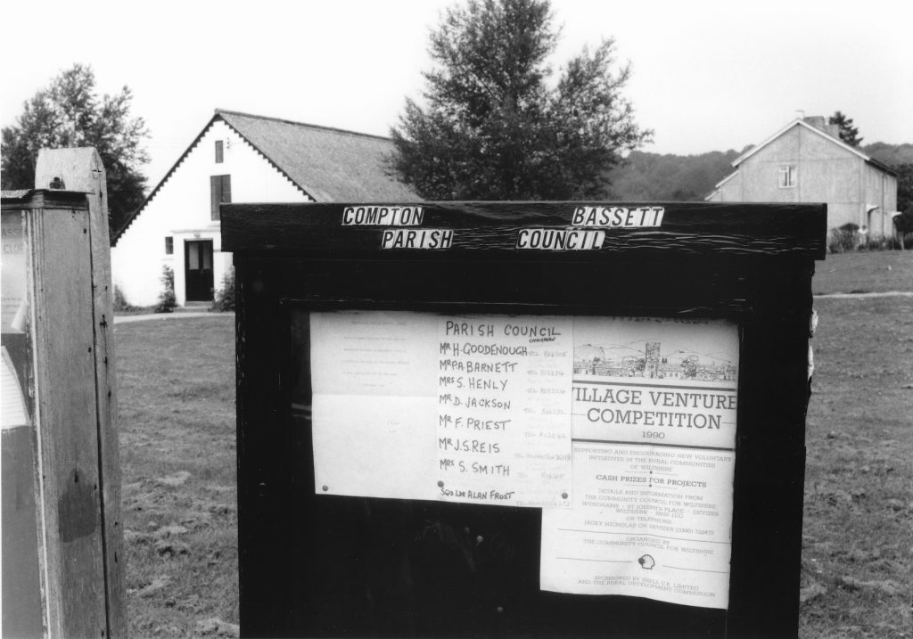 Benson Village Hall noticeboard 1990
