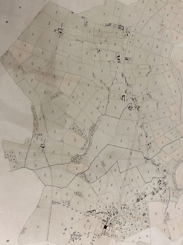 1839 Tithe Map of Compton Bassett, orientated north