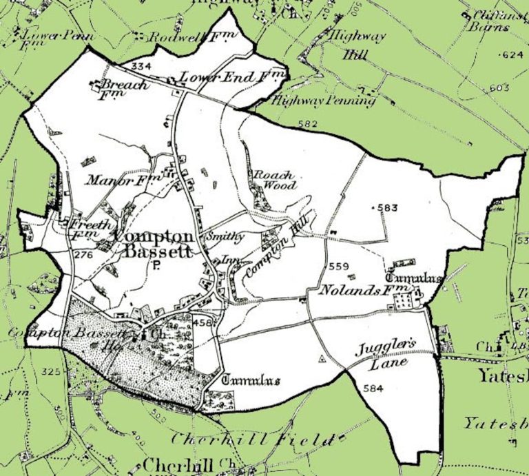 1890 Compton Bassett parish boundary