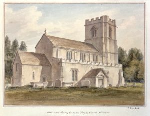 1806. The original chancel is shown here before its replacement in 1866. John Buckler.