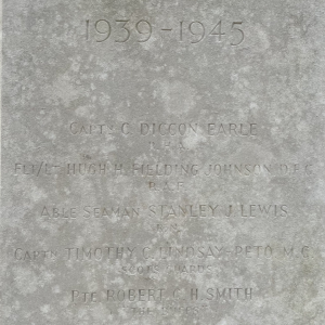 Compton Bassett war memorial panel for the men killed in WW2